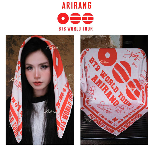 Arirang Heart Dark Bandana | ARMY Concert Accessory | Kpop Fan Gift