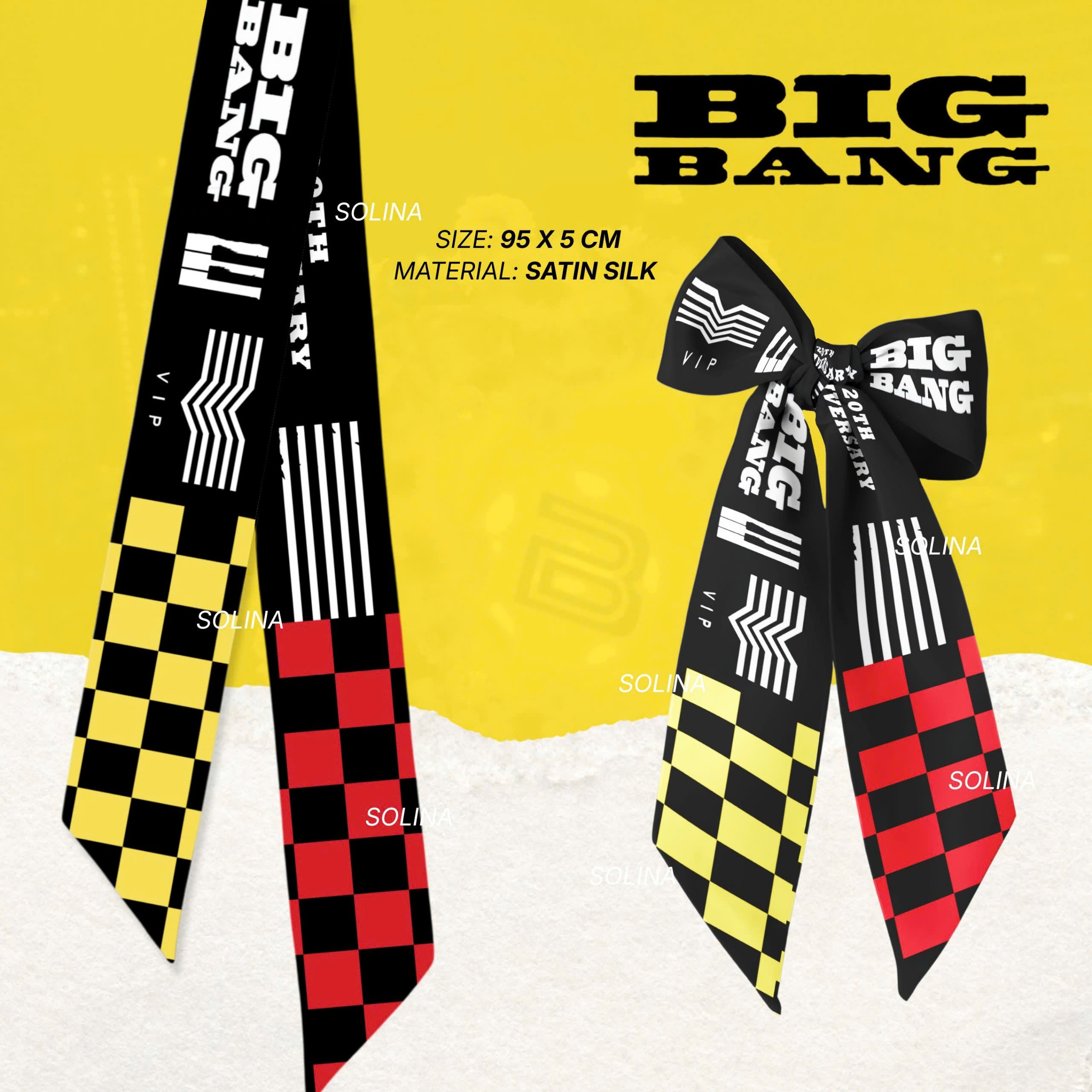 BIGBANG-Inspired Satin Twilly Scarf – 5x95cm Double-Sided K-Pop Accessory