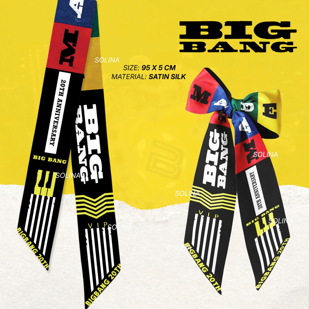 BIGBANG-Inspired Satin Twilly Scarf – 5x95cm Double-Sided K-Pop Accessory