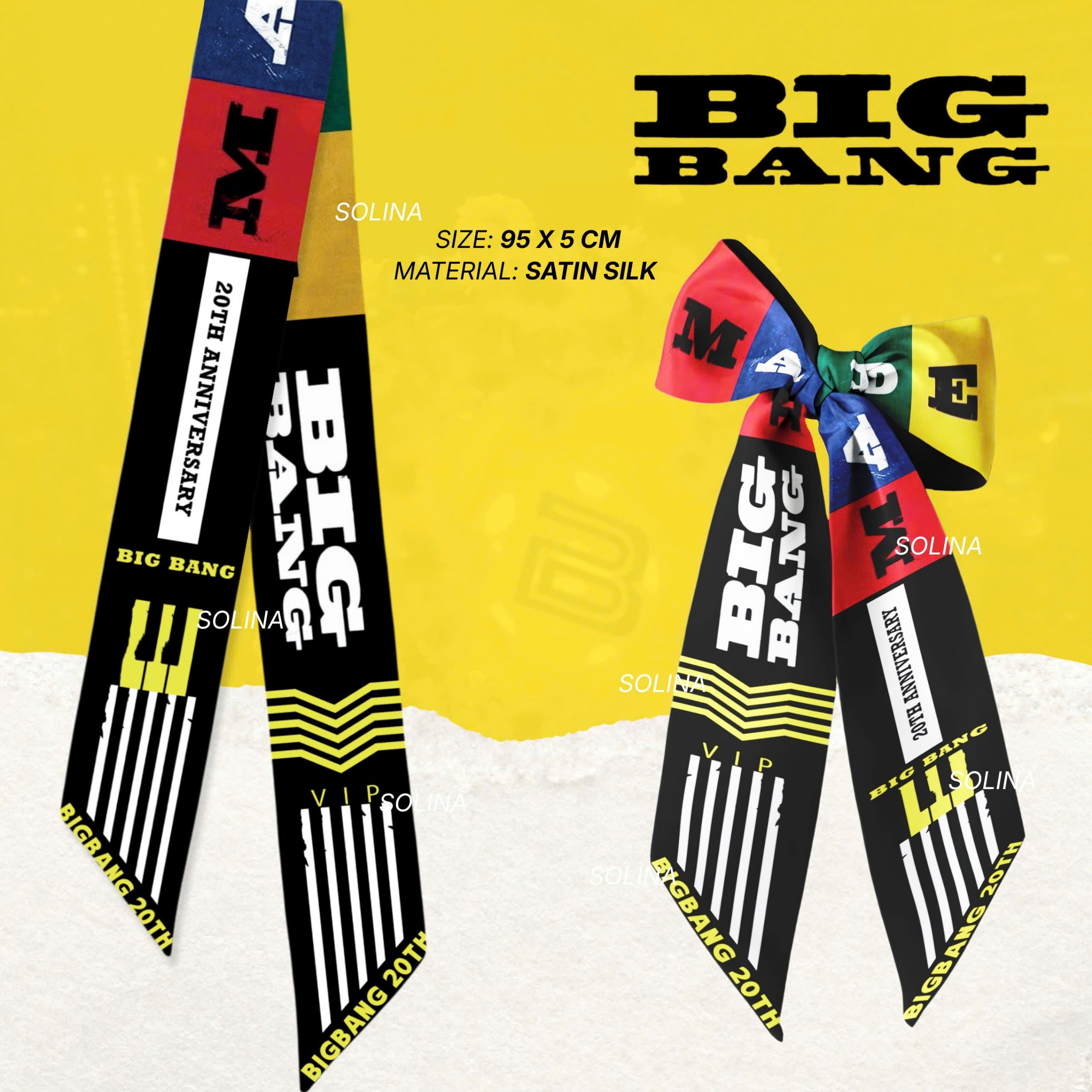 BIGBANG-Inspired Satin Twilly Scarf – 5x95cm Double-Sided K-Pop Accessory