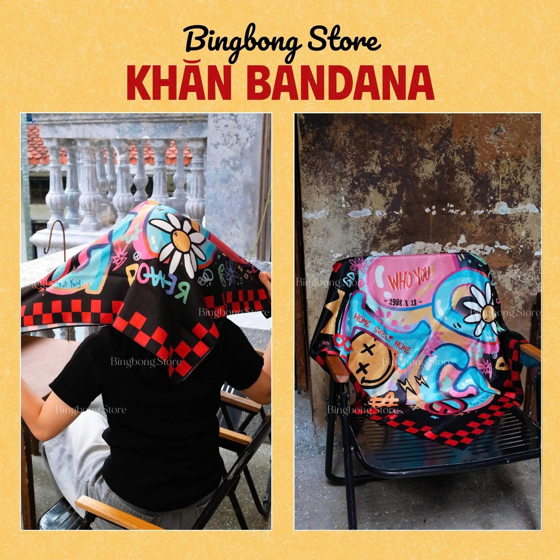 G-Dragon Inspired Satin Bandana – 70x70cm K-Pop Concert Scarf
