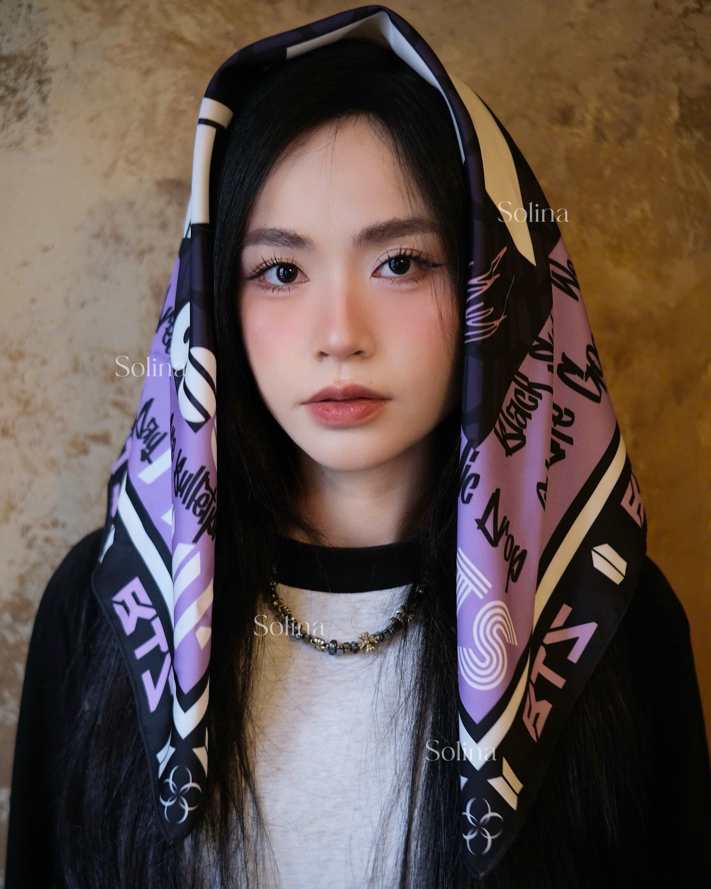 BTS Purple Bandana Scarf – Premium Fanmade Kpop Accessory for ARMY