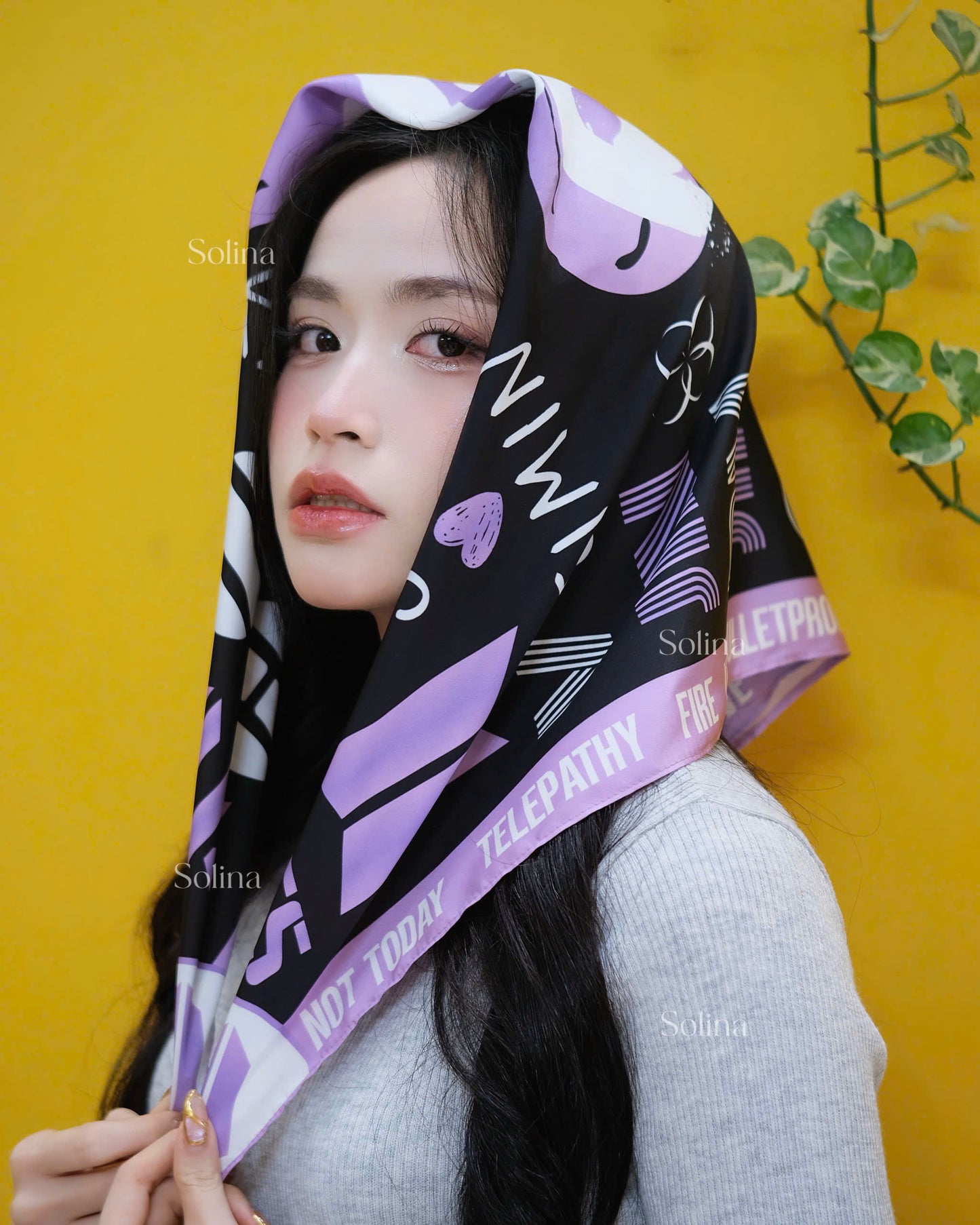 BTS Purple Bandana Scarf – Premium Fanmade Kpop Accessory for ARMY