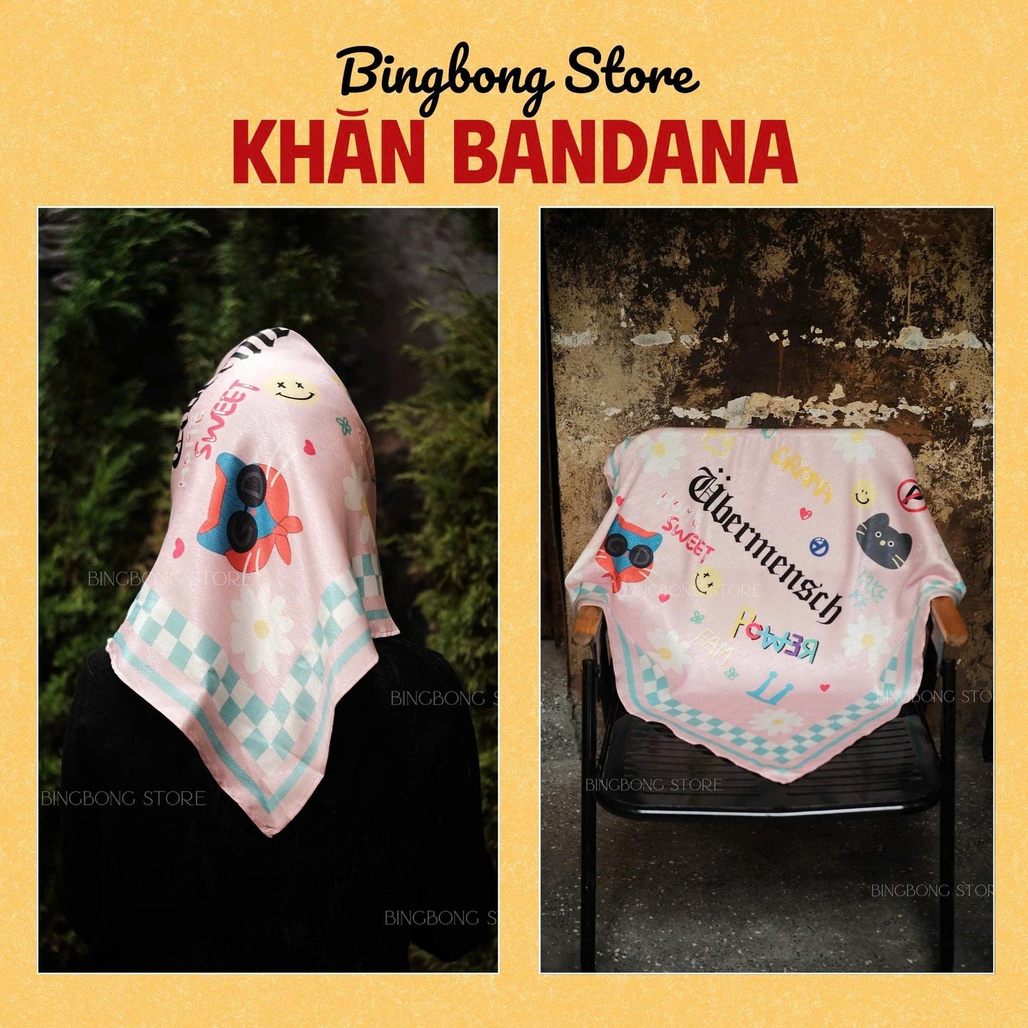 G-Dragon Bandana Scarf – 70x70cm Satin Silk Fanmade Concert Scarf