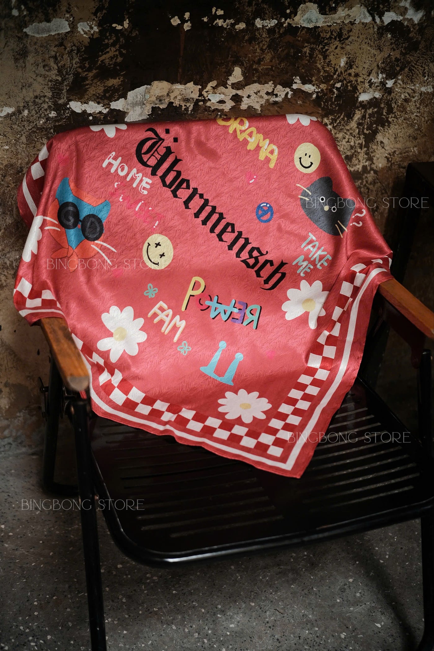 G-Dragon Bandana Scarf – 70x70cm Satin Silk Fanmade Concert Scarf