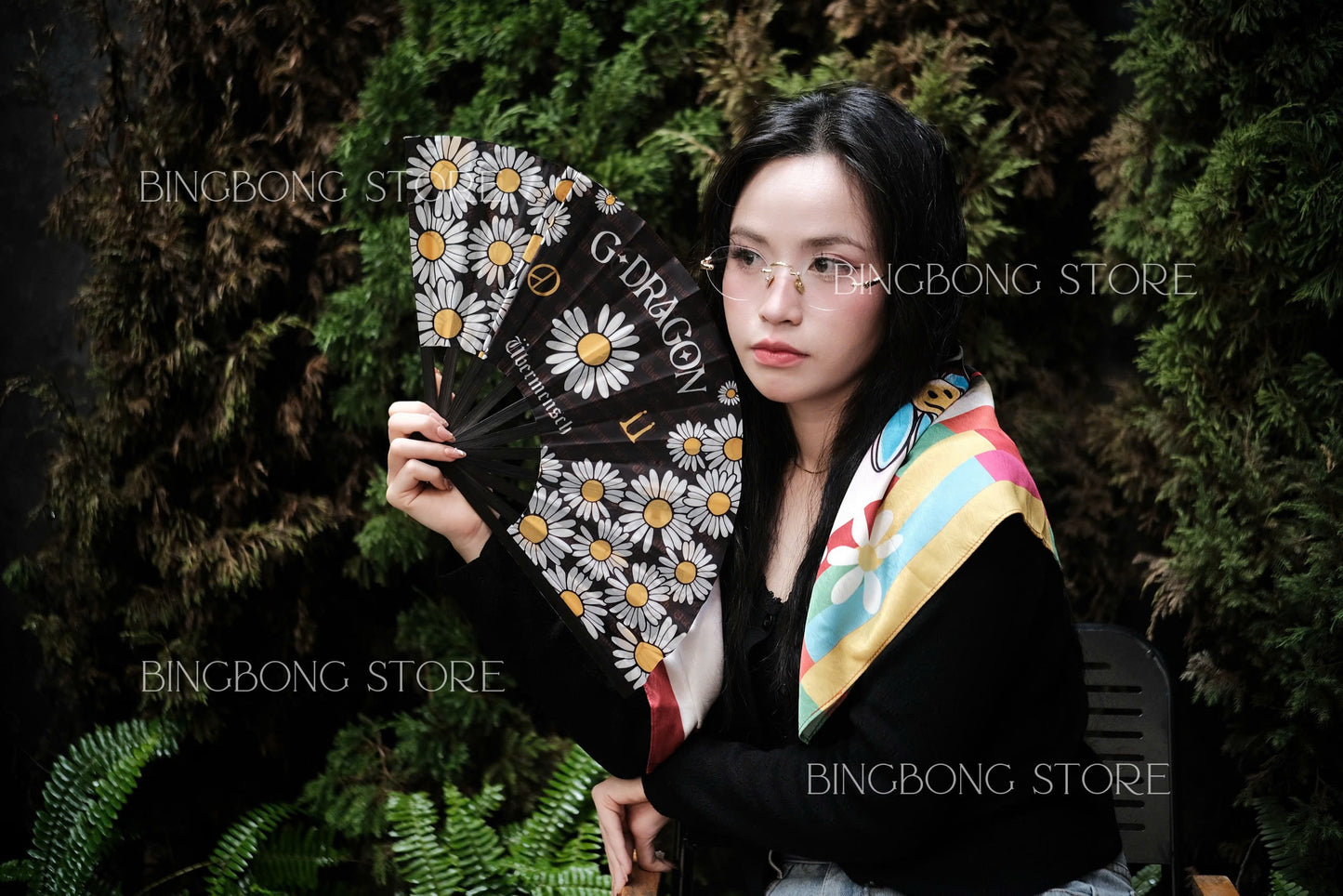 G-Dragon Bandana Scarf – 70x70cm Satin Silk Fanmade Concert Scarf