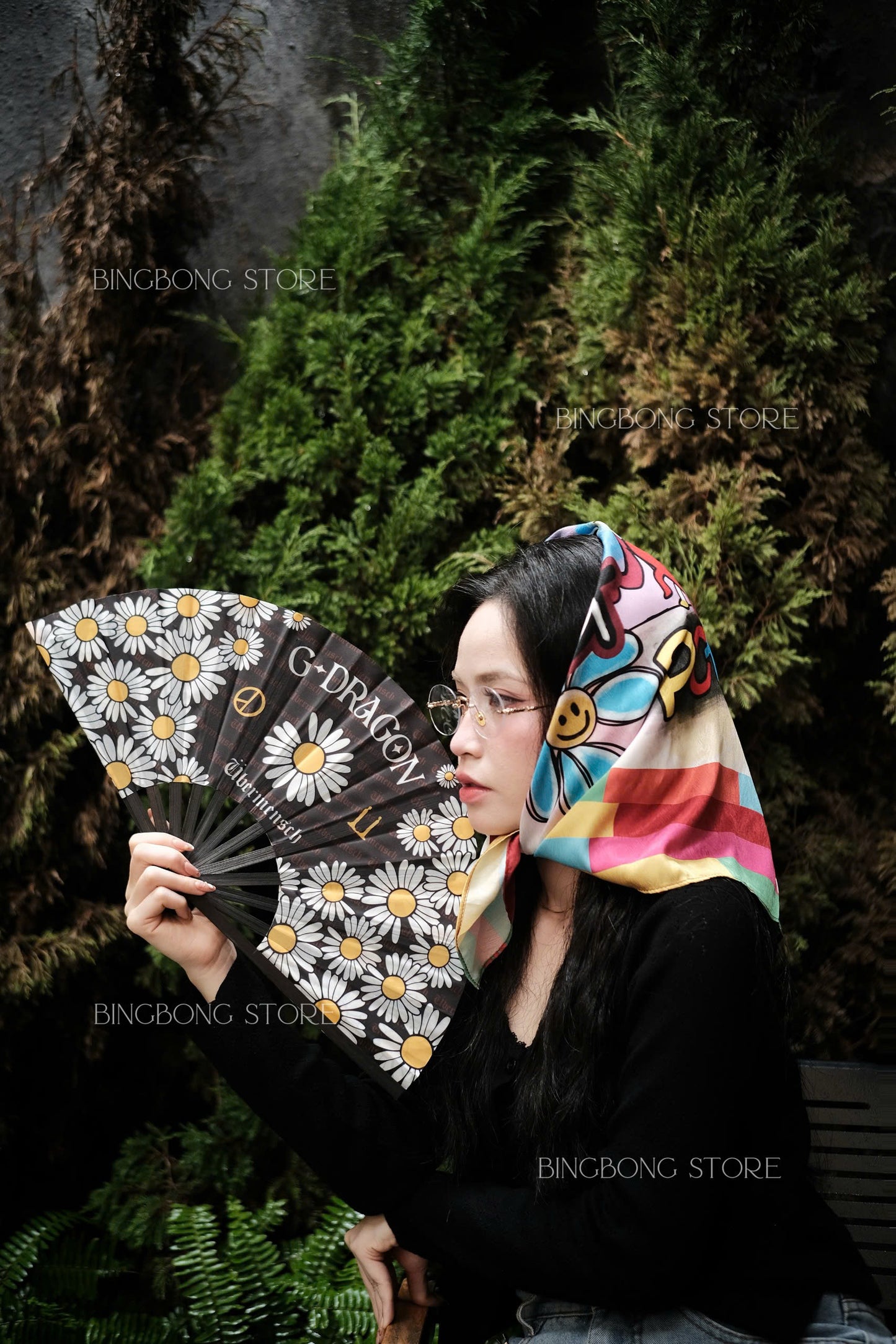 G-Dragon Bandana Scarf – 70x70cm Satin Silk Fanmade Concert Scarf