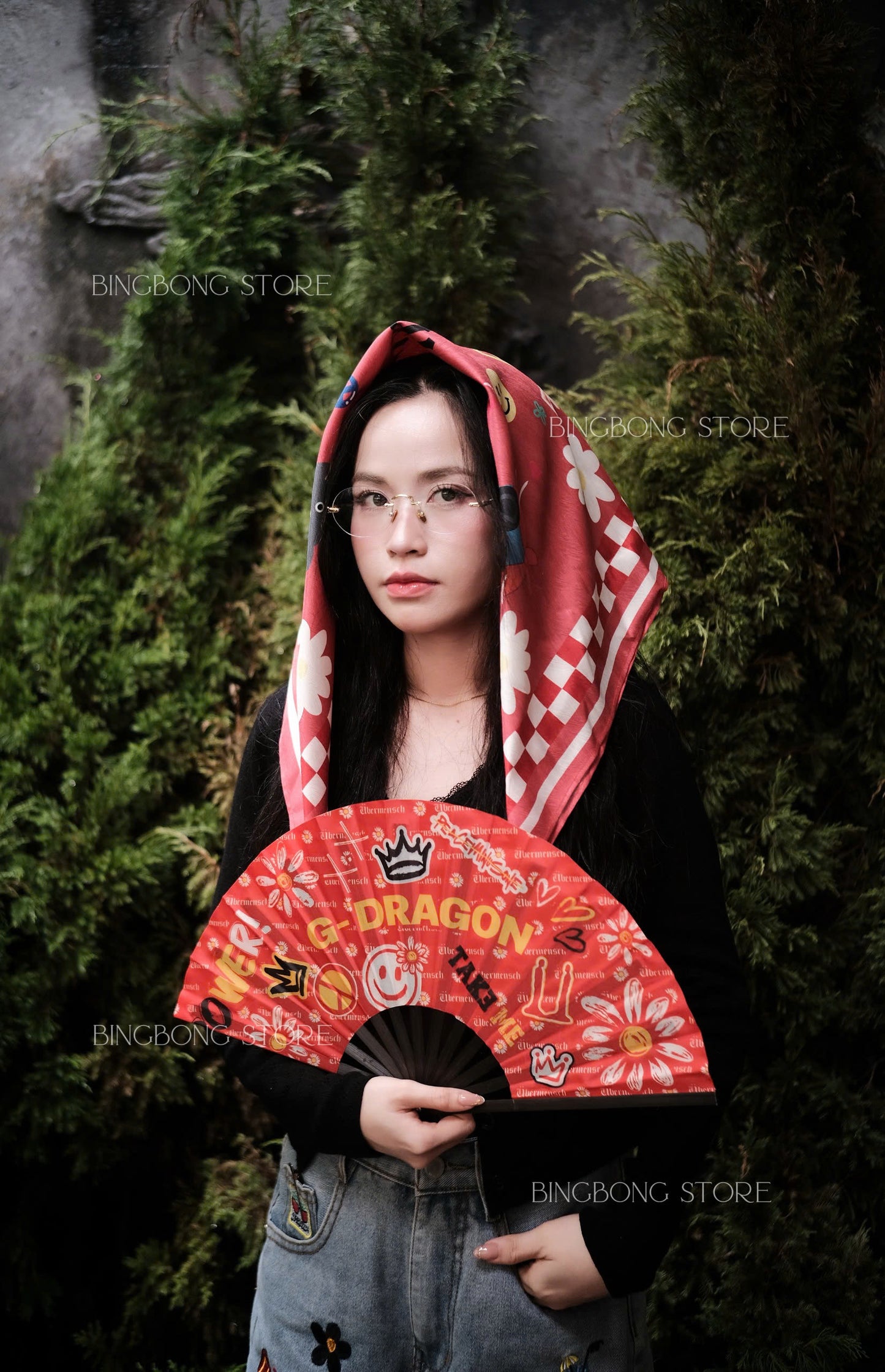 G-Dragon Bandana Scarf – 70x70cm Satin Silk Fanmade Concert Scarf