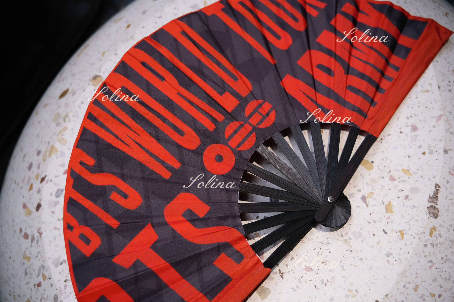 BTS ARIRANG World Tour Red & Black Fan – Premium Fanmade Concert Hand Fan for ARMY