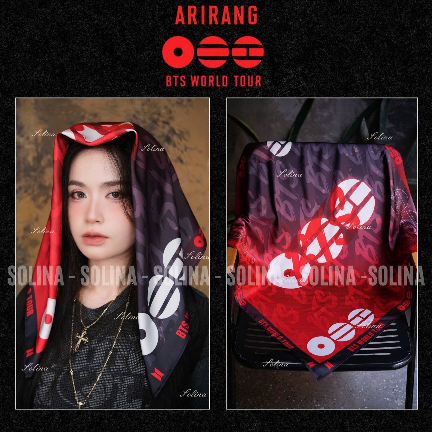 BTS ARIRANG World Tour Bandana – Premium Fanmade Concert Scarf for ARMY