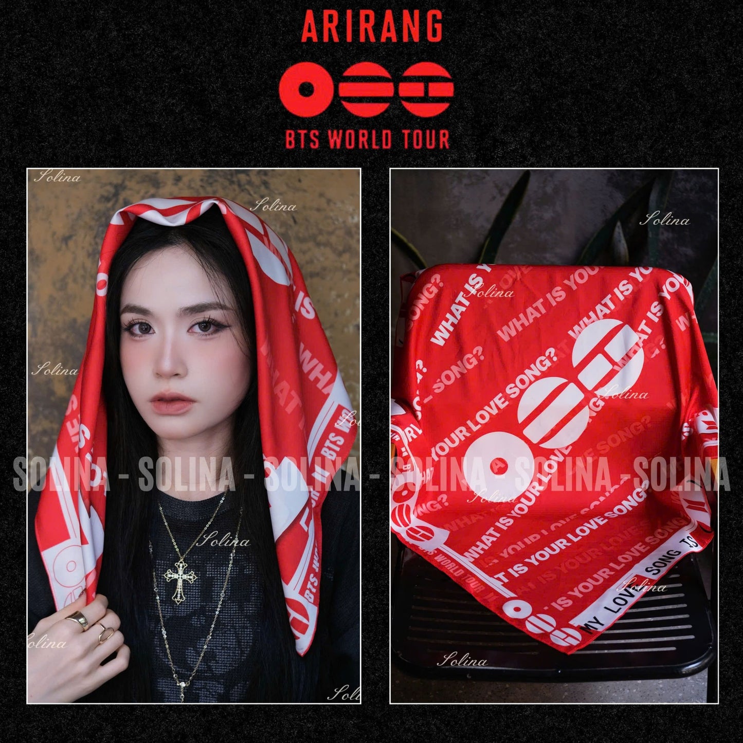 BTS ARIRANG World Tour Bandana – Premium Fanmade Concert Scarf for ARMY