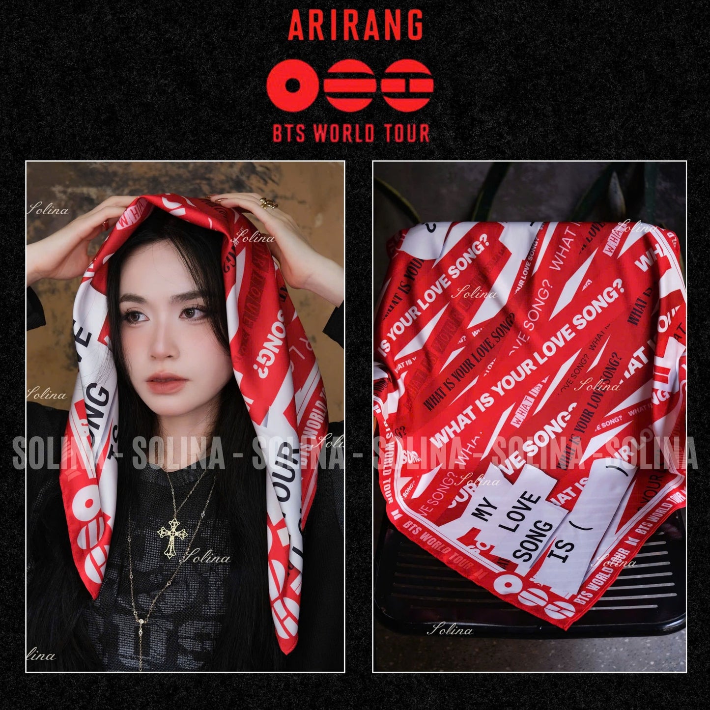 BTS ARIRANG World Tour Bandana – Premium Fanmade Concert Scarf for ARMY