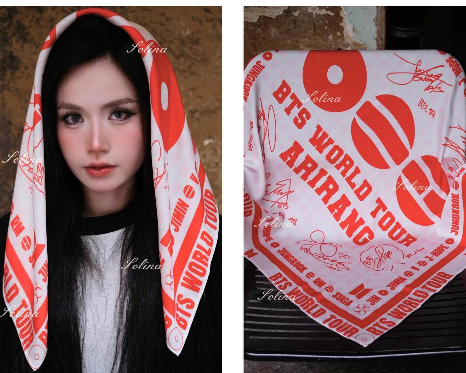 PREORDER BTS Arirang Tour Kpop Concert Inspired Satin Bandana