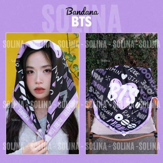 Arirang Heart Dark Bandana | ARMY Concert Accessory | Kpop Fan Gift