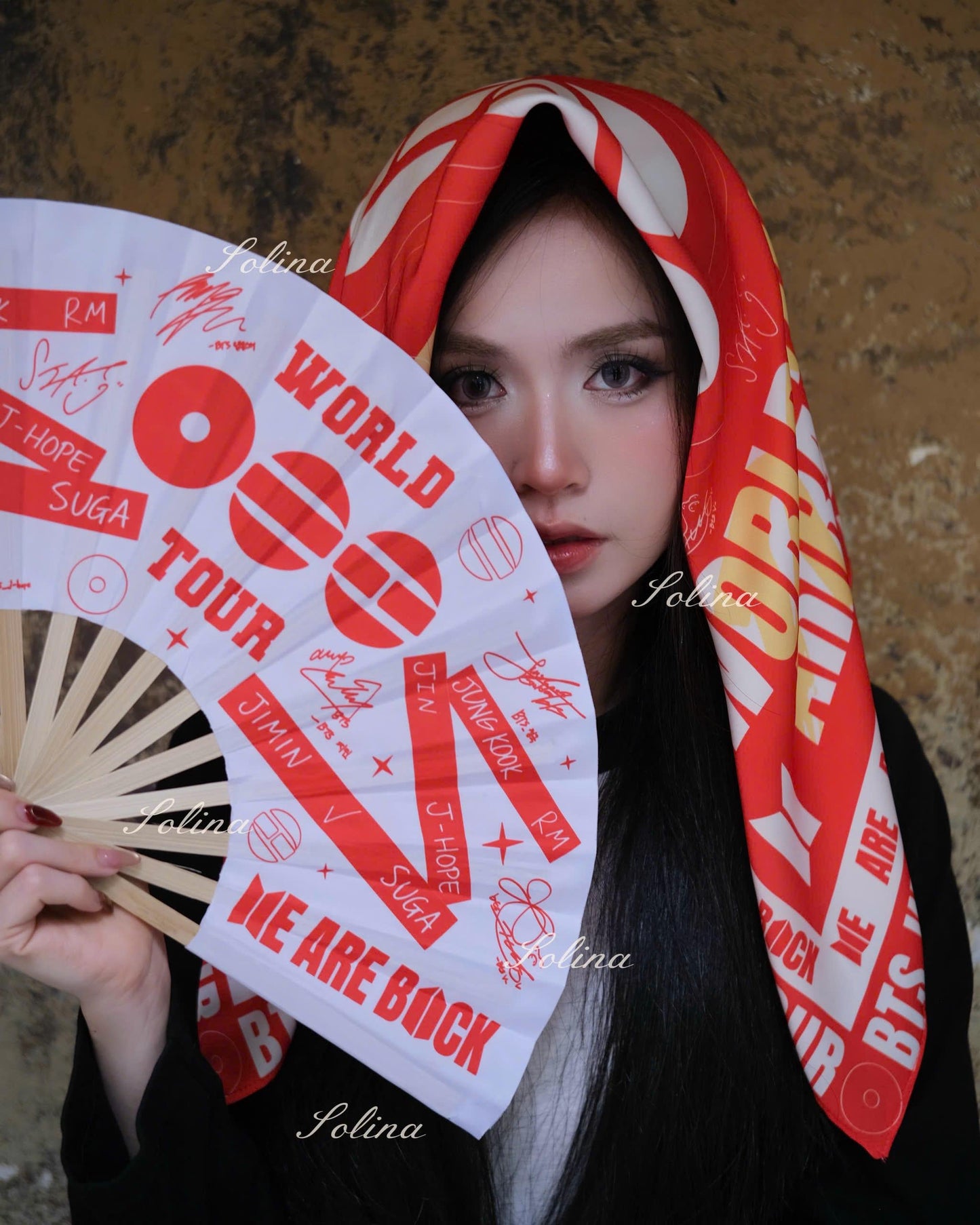 Arirang Heart Dark Bandana | ARMY Concert Accessory | Kpop Fan Gift