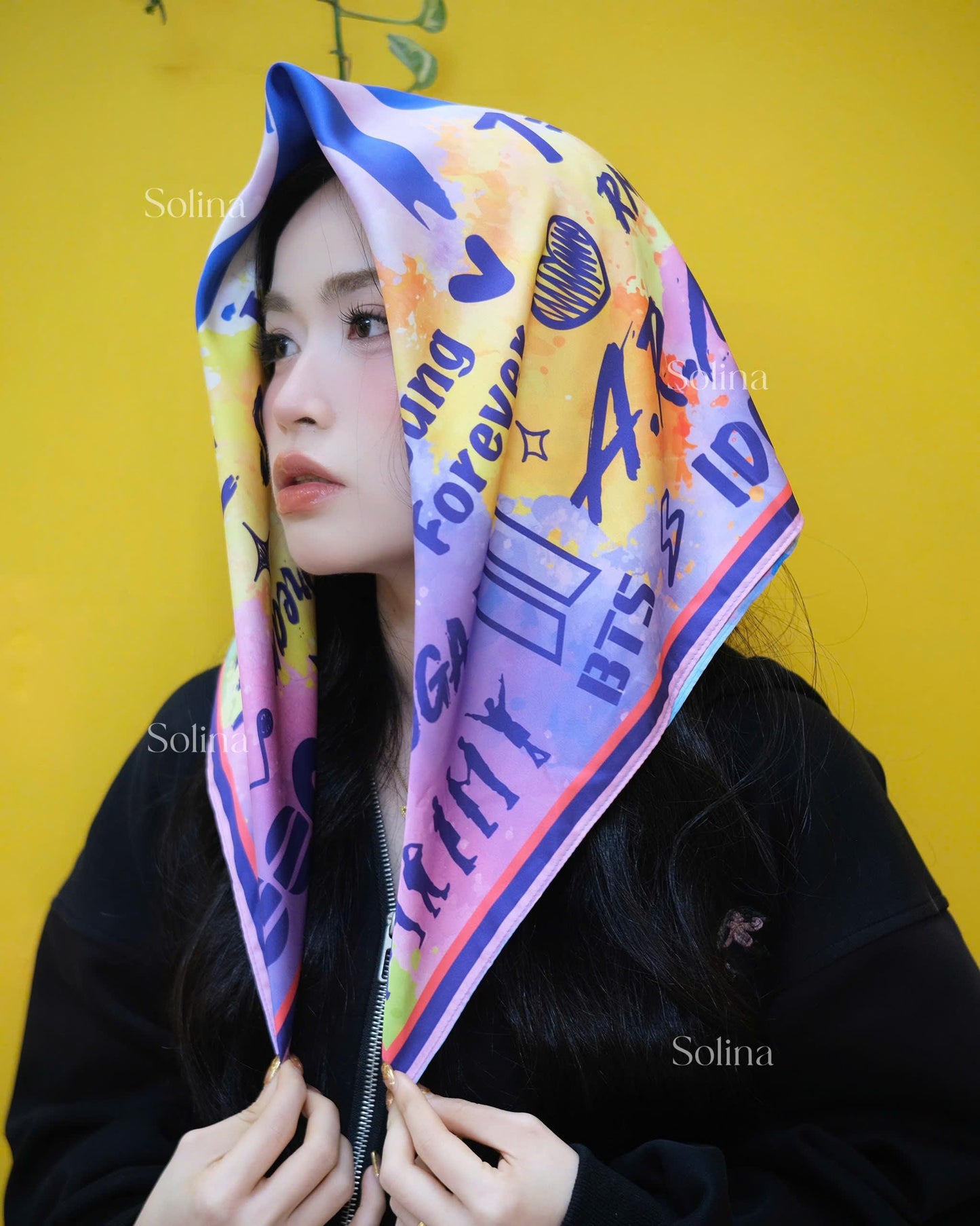 Arirang Heart Dark Bandana | ARMY Concert Accessory | Kpop Fan Gift