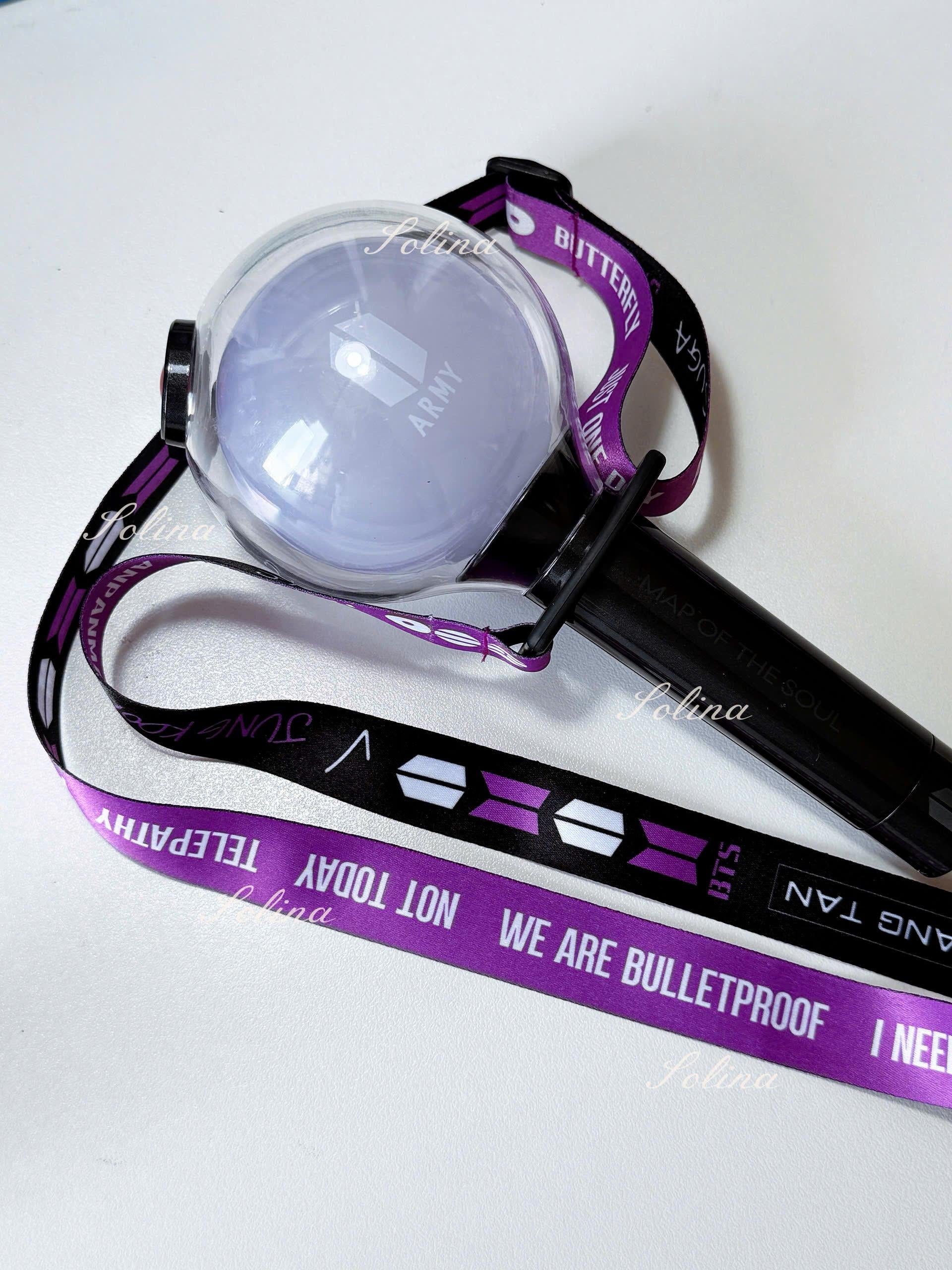 Arirang lightstick holder, lanyard BTS- black and red