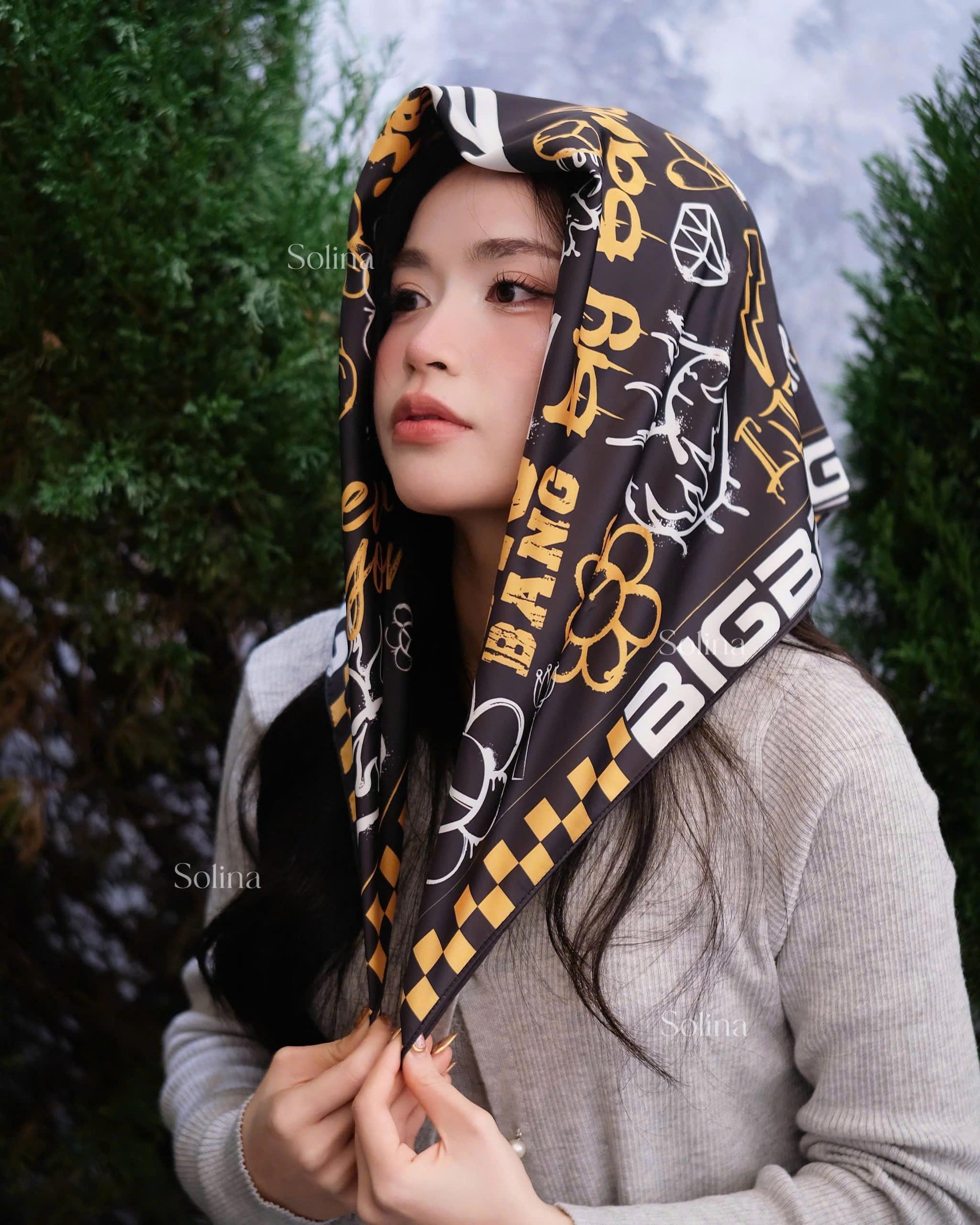 BIGBANG Bandana, Kpop VIP Satin Head Scarf 70x70 cm, Concert Outfit Gift