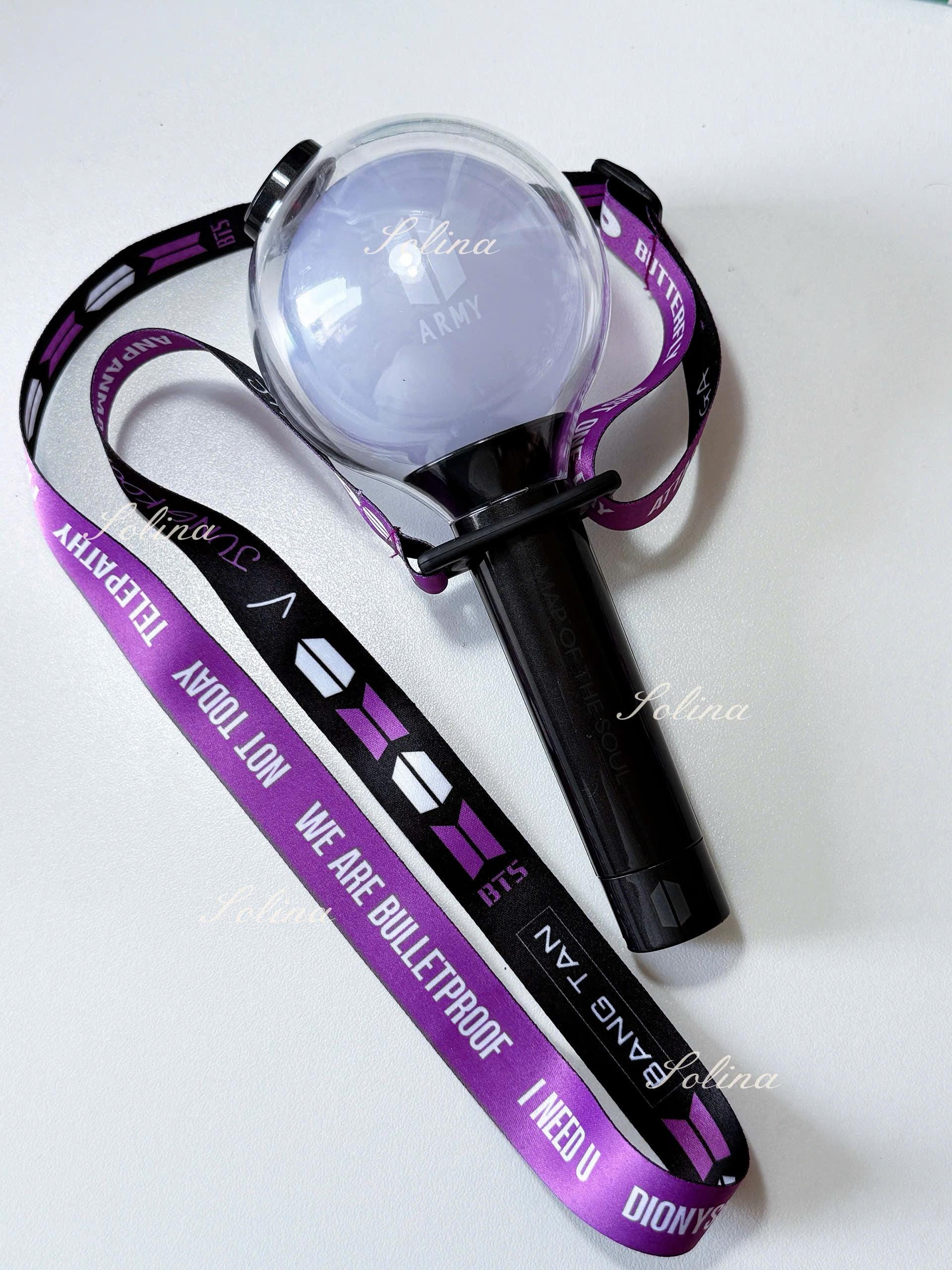 Arirang lightstick holder, lanyard BTS- black and red