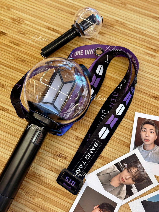 Arirang lightstick holder, lanyard BTS- black and red