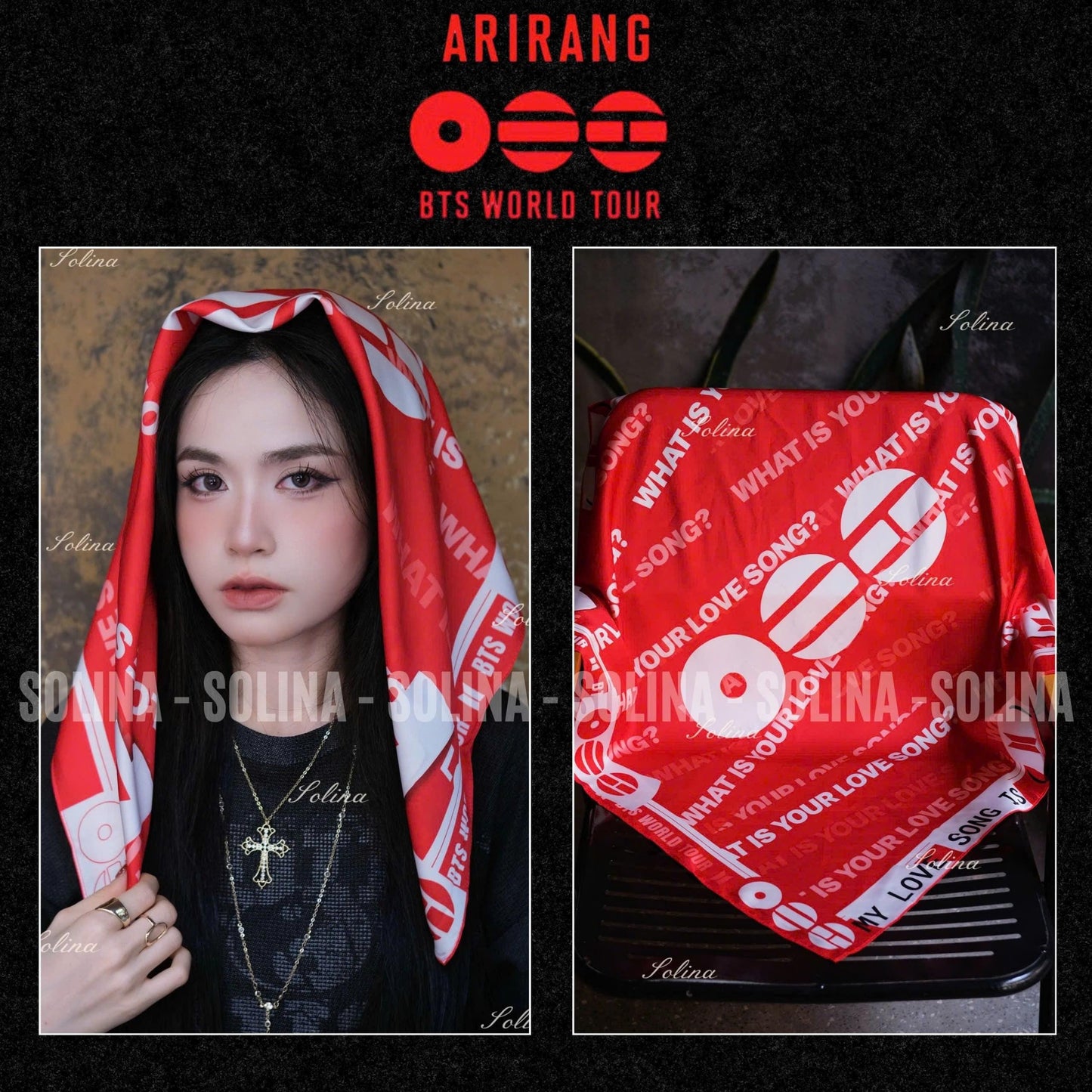 BTS Arirang Tour Kpop Concert Inspired Satin Bandana