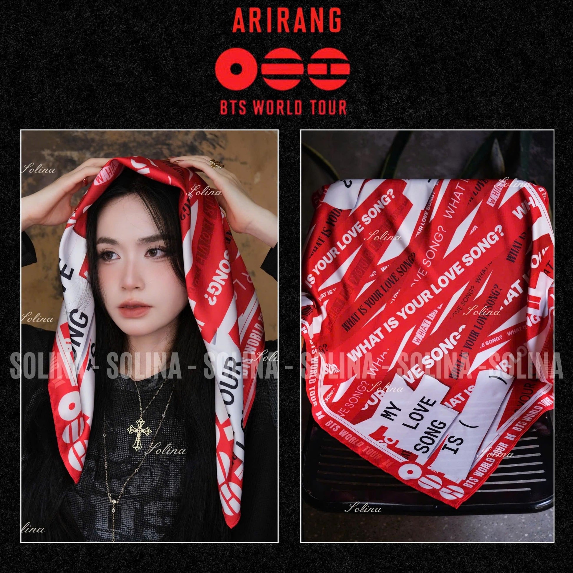BTS Arirang Tour Kpop Concert Inspired Satin Bandana
