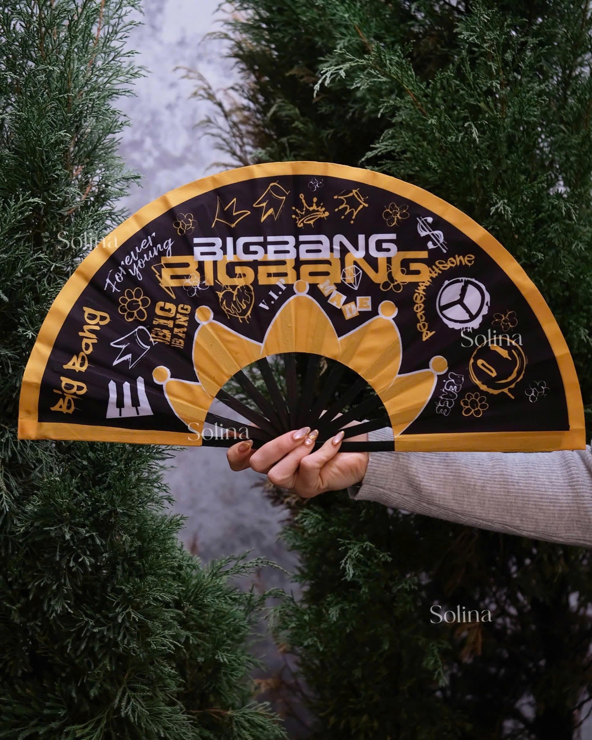 BigBang Hand Fan Kpop,Folding Fan Concert Accessory,2026 Tour Gift for VIP, Gift Hand Fan Kpop Fan Hand Fan,Kpop Concert