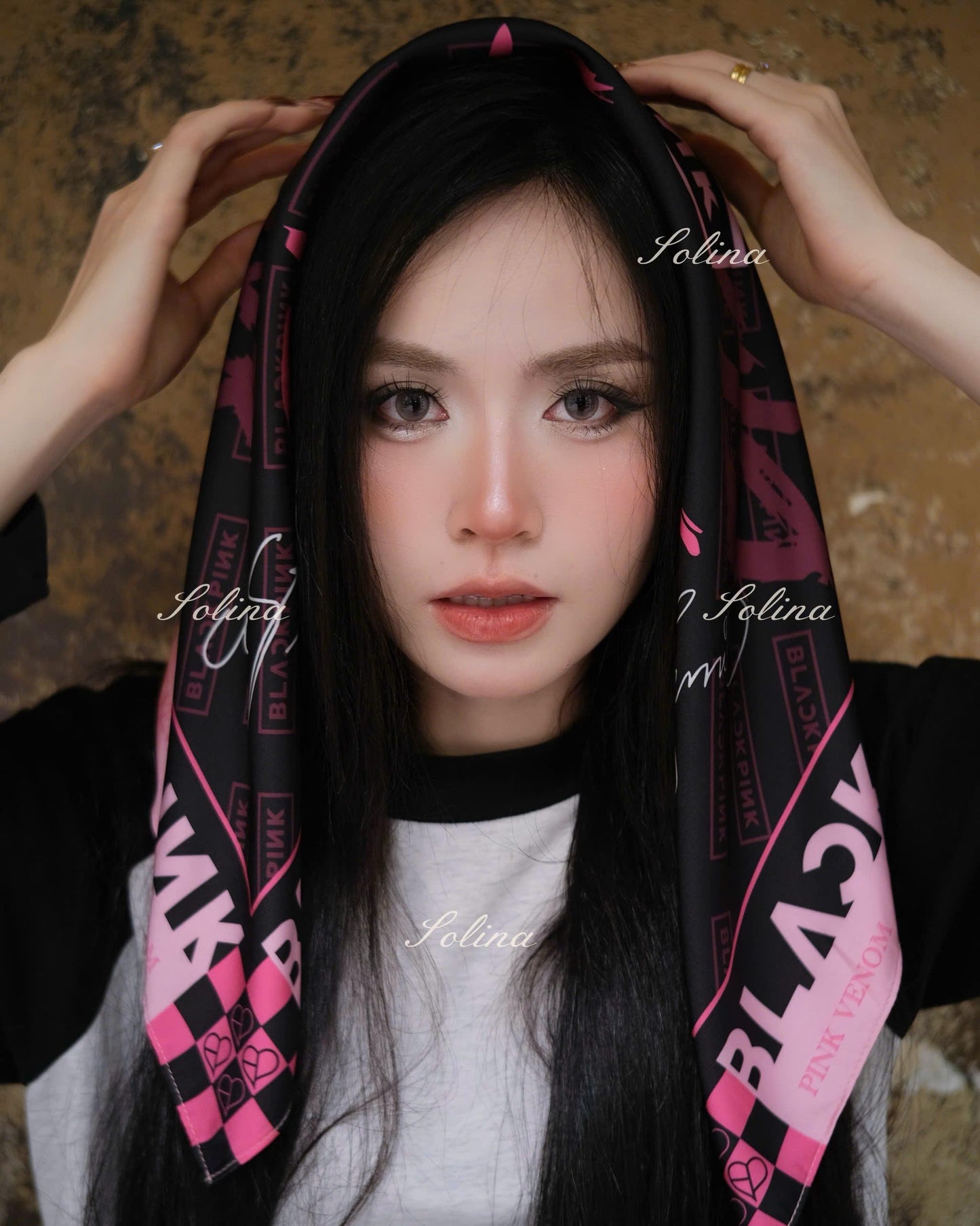 BLACKPINK Bandana Satin Head Scarf 70x70 cm, Concert Outfit Gift