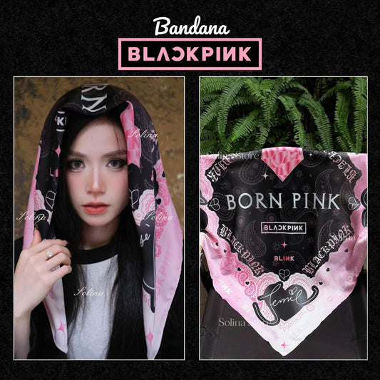 BLACKPINK Bandana, Kpop BLACKPINK Satin Head Scarf 70x70 cm, Concert Outfit Gift