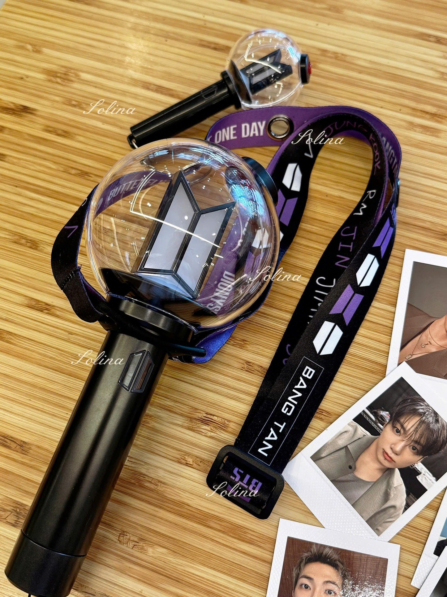 Arirang lightstick holder, lanyard BTS- black and red