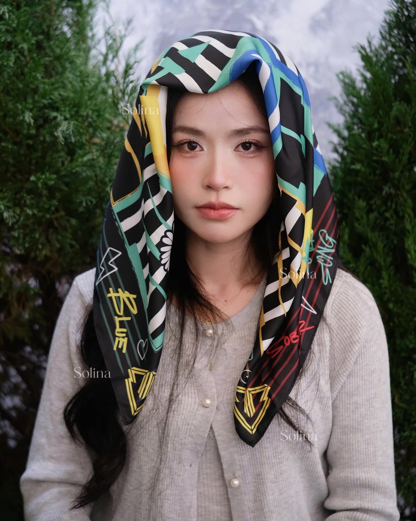 BIGBANG Bandana, Kpop VIP Satin Head Scarf 70x70 cm, Concert Outfit Gift