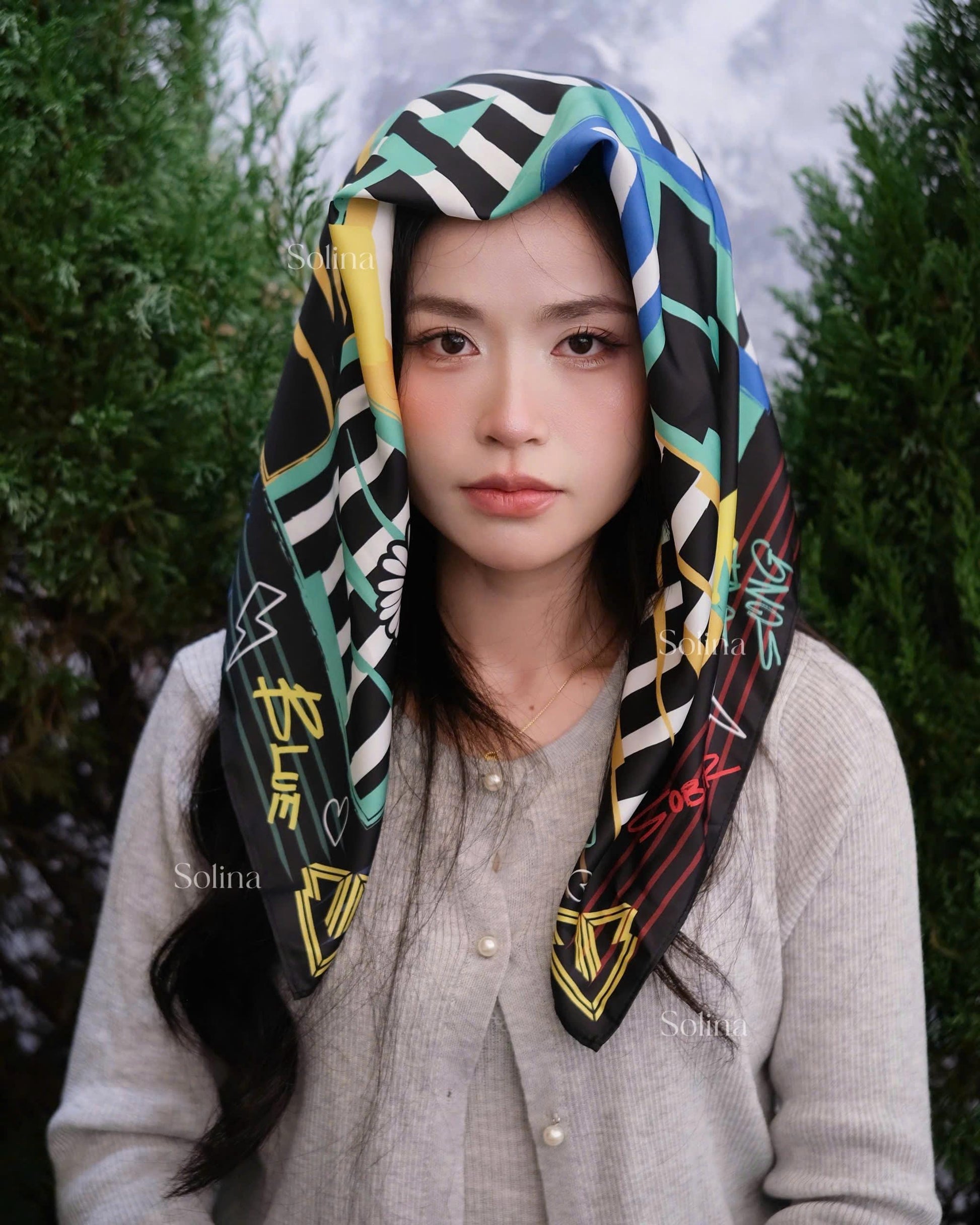 BIGBANG Bandana, Kpop VIP Satin Head Scarf 70x70 cm, Concert Outfit Gift
