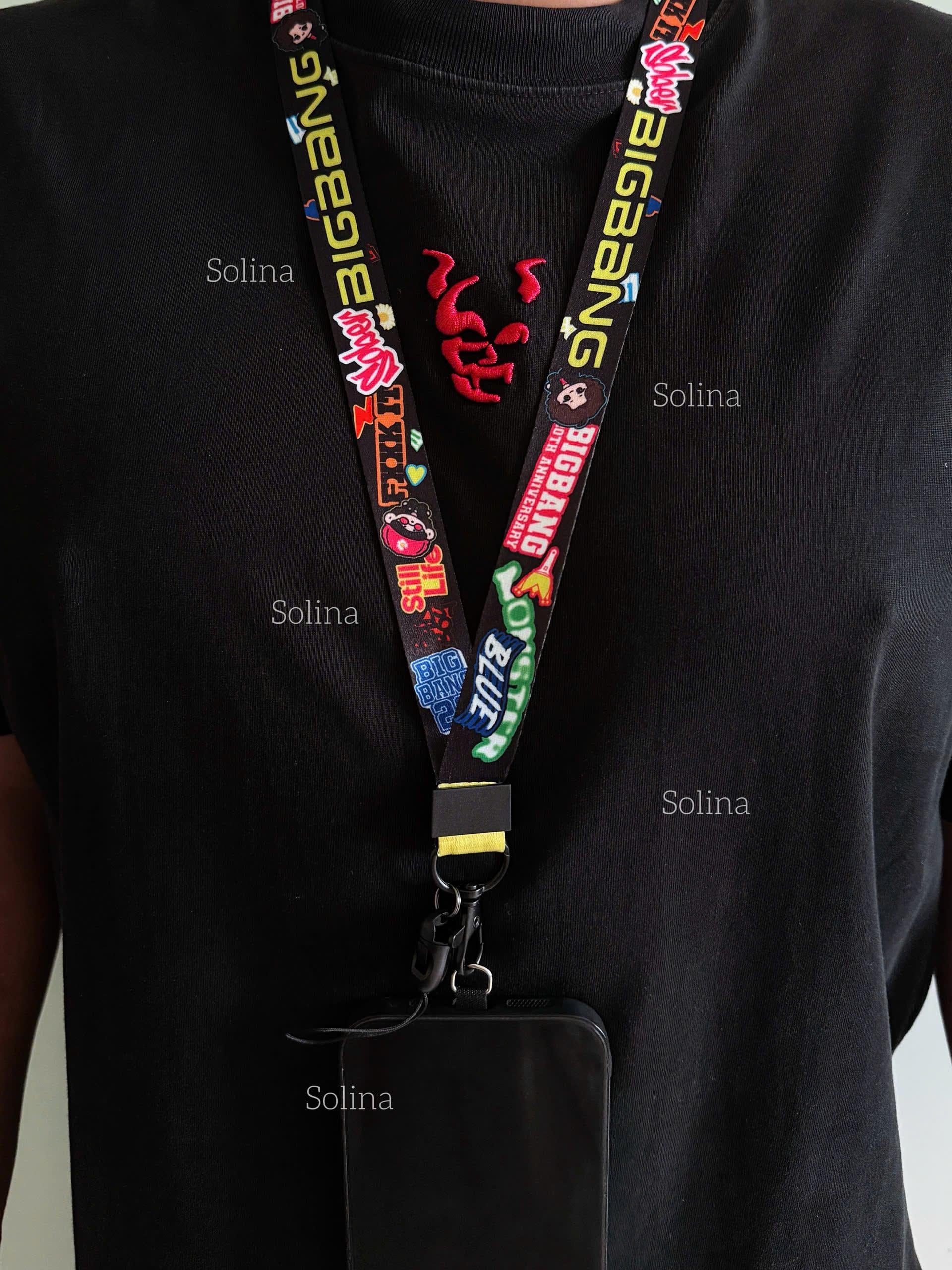 BIGBANG Lanyard Keychain, BigBang Neck Strap, 2026 World Tour Idol Theme Keychain Phone Lanyard, BigBang Tour Strap Key 