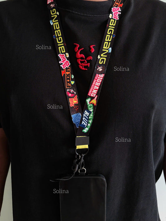 BIGBANG Lanyard Keychain, BigBang Neck Strap, 2026 World Tour Idol Theme Keychain Phone Lanyard, BigBang Tour Strap Key 