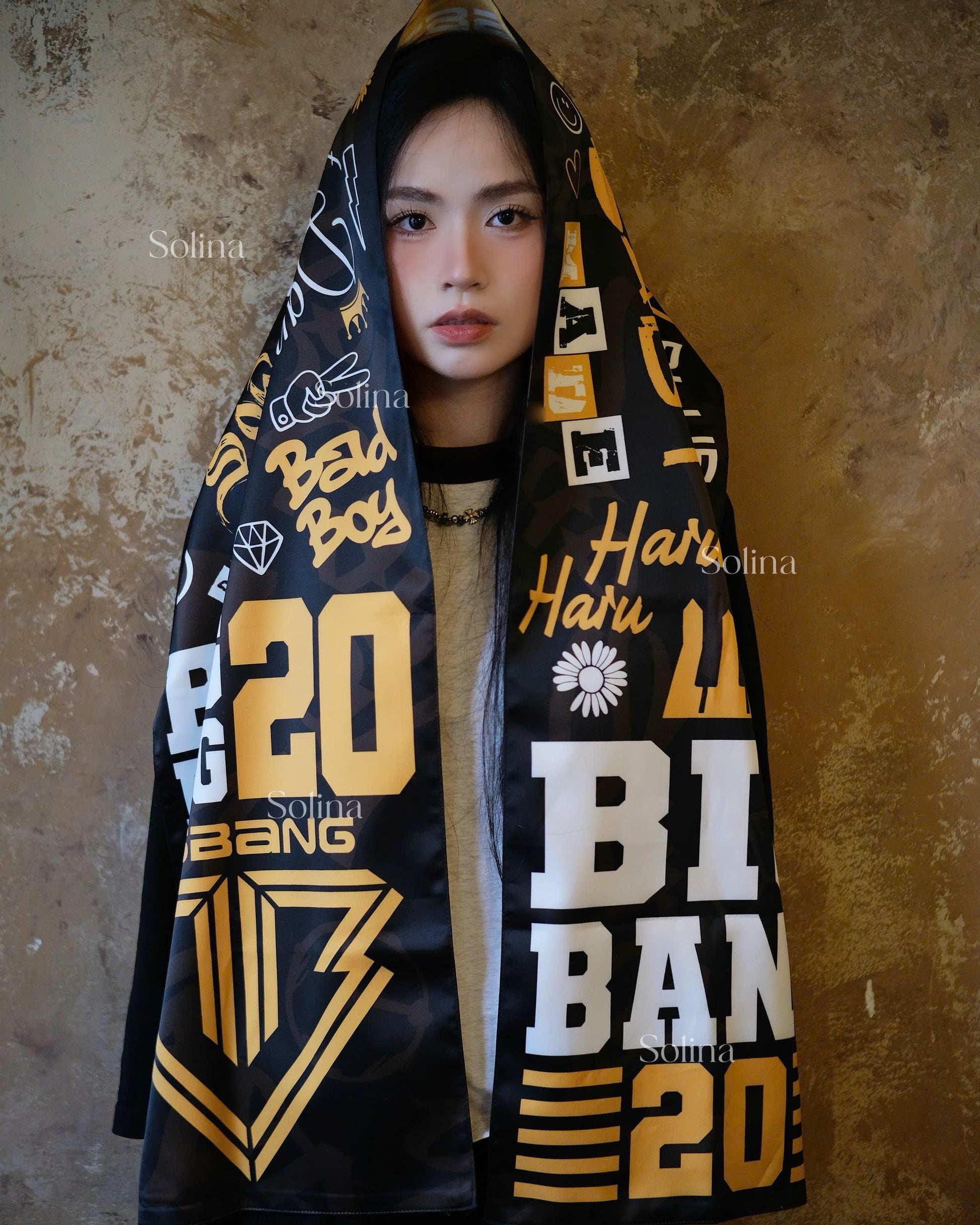 BIGBANG Bandana, Kpop VIP Satin Head Scarf 35x140 cm, Concert Outfit Gift