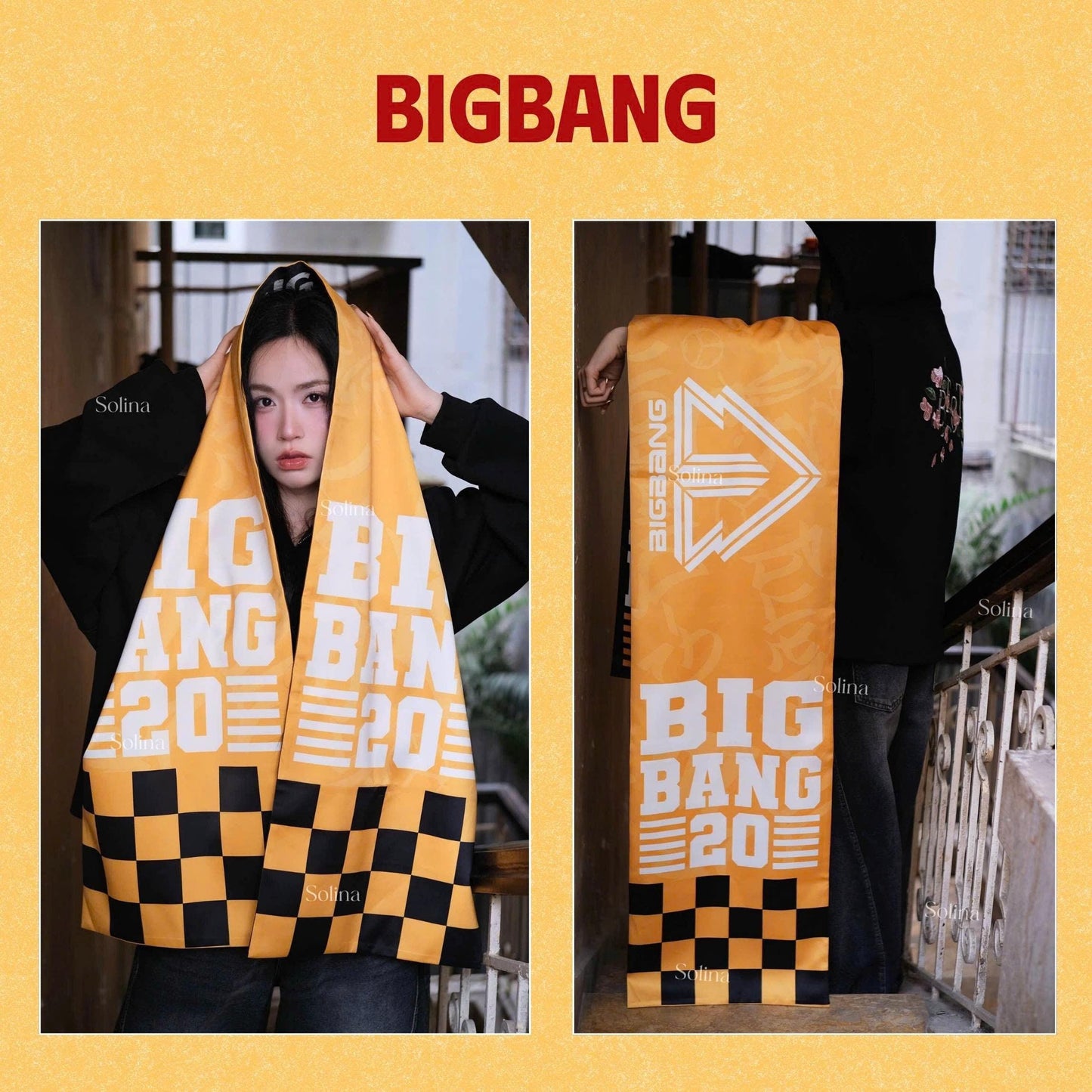BIGBANG Bandana, Kpop VIP Satin Head Scarf 35x140 cm, Concert Outfit Gift