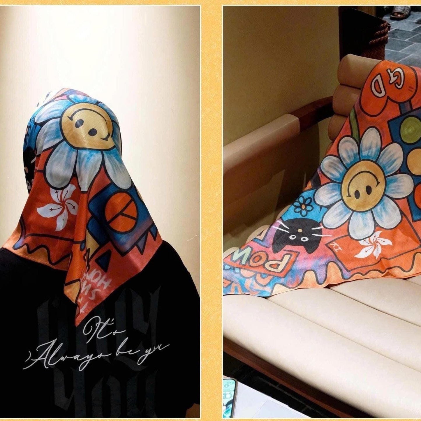 G-Dragon Bandana, BIGBANG VIP Satin Scarf 70x70 cm, Kpop Concert Gift
