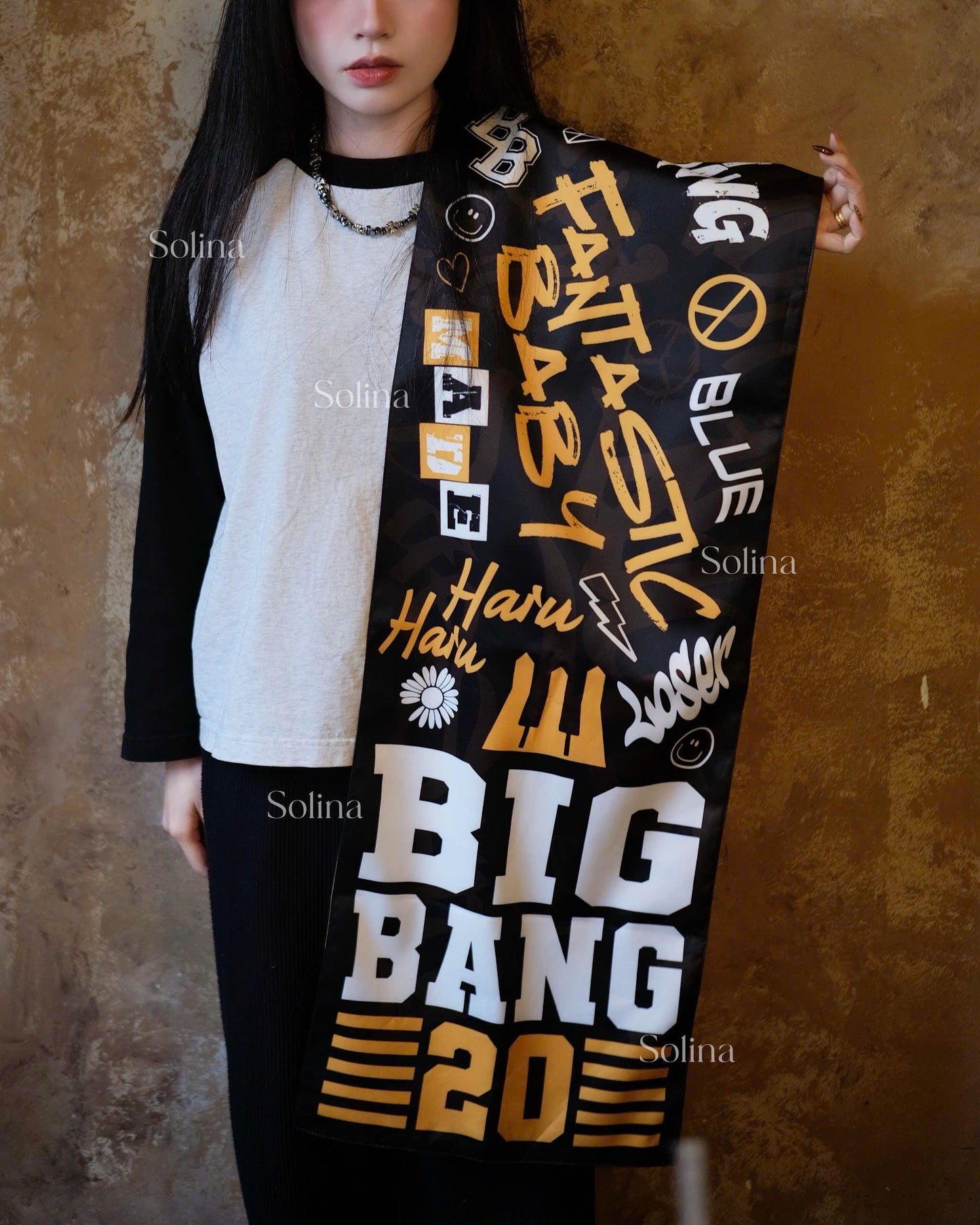 BIGBANG VIP Bandana, Kpop Satin Scarf 35x140 cm, Concert Head Wrap Fan Gift