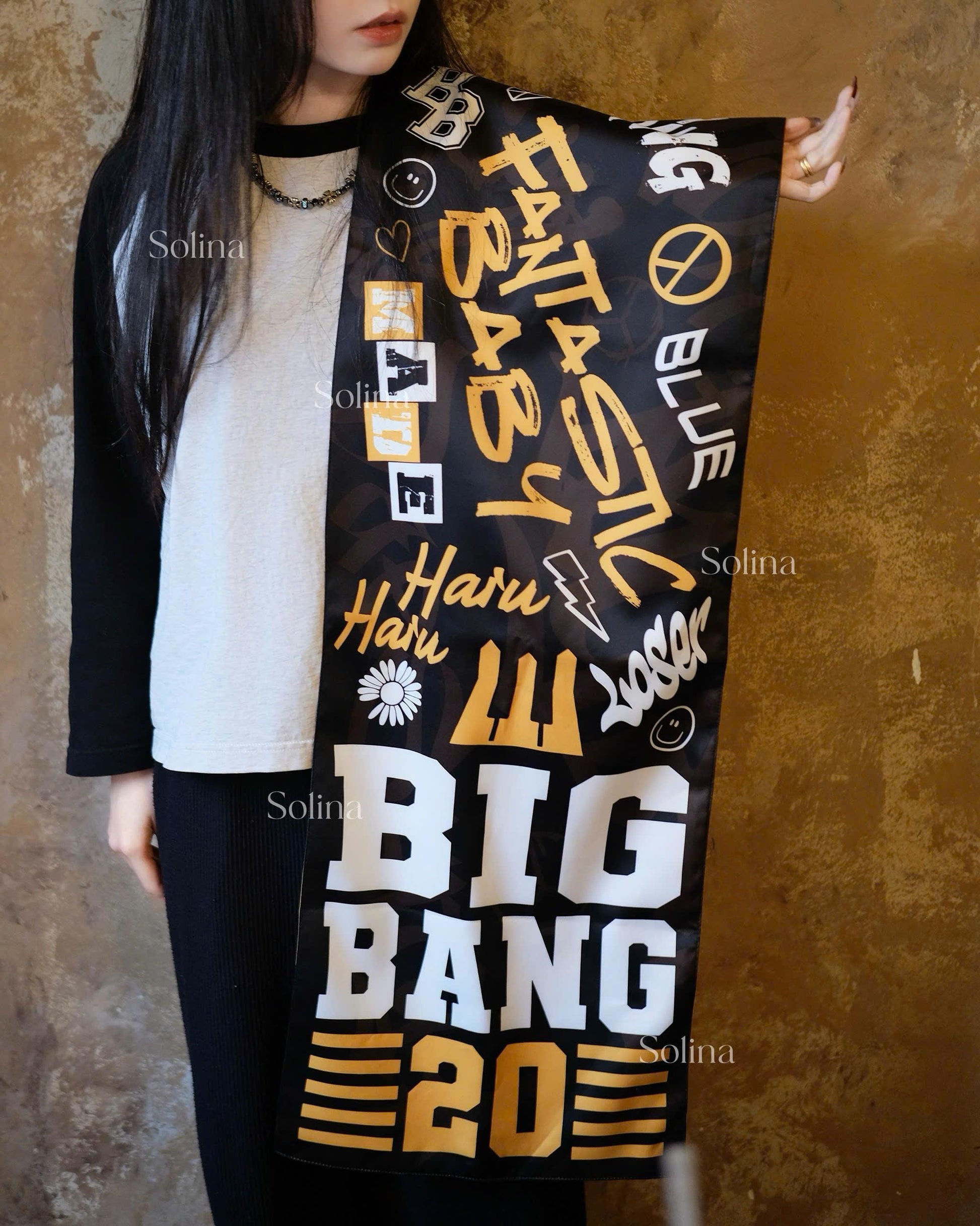 BIGBANG Bandana, Kpop VIP Satin Head Scarf 35x140 cm, Concert Outfit Gift