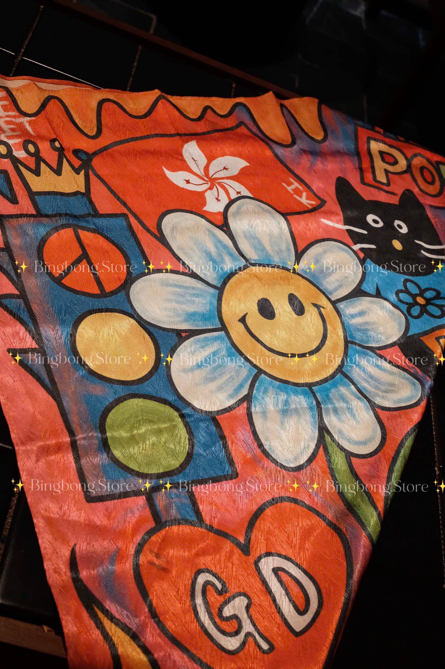 G-Dragon Bandana, BIGBANG VIP Satin Scarf 70x70 cm, Kpop Concert Gift