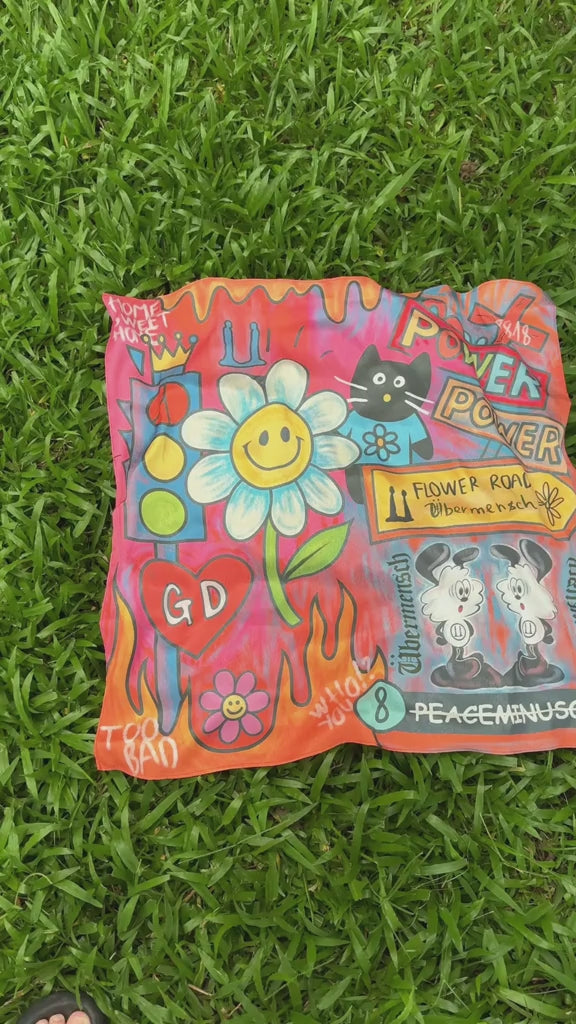 G-Dragon Inspired Satin Bandana – 70x70cm K-Pop Concert Scarf
