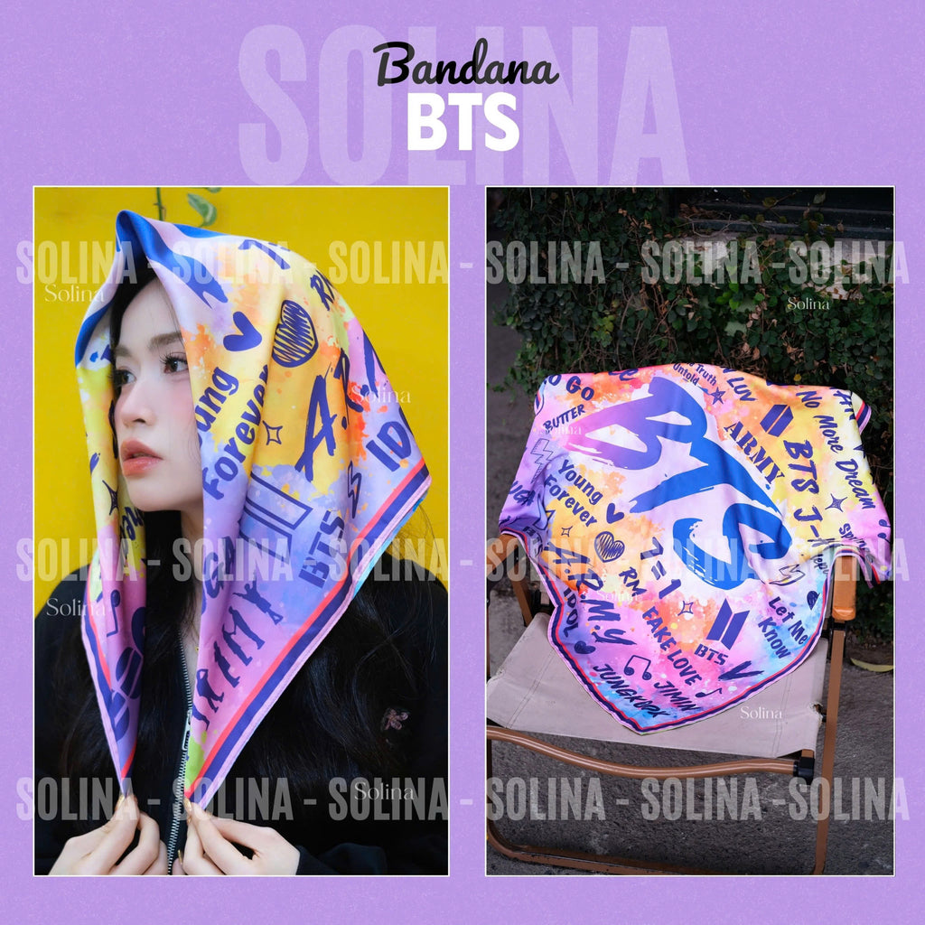 BTS ARIRANG World Tour Silk Satin Bandana - Official Style Cheer Scarf